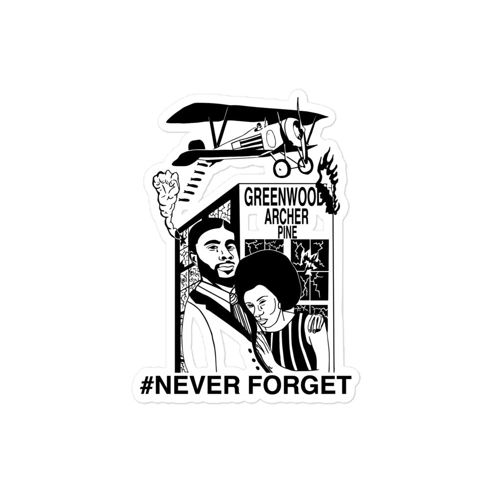 Tulsa Massacre Never Forget Sticker