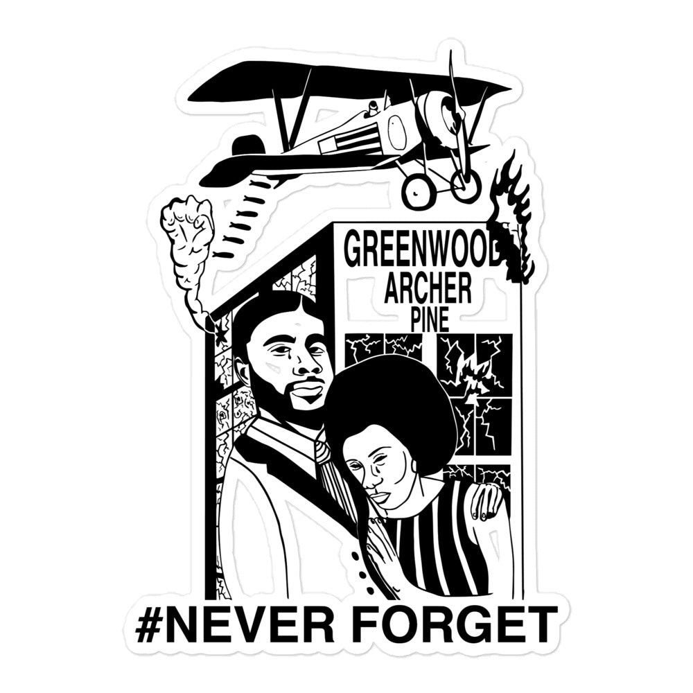 Tulsa Massacre Never Forget Sticker