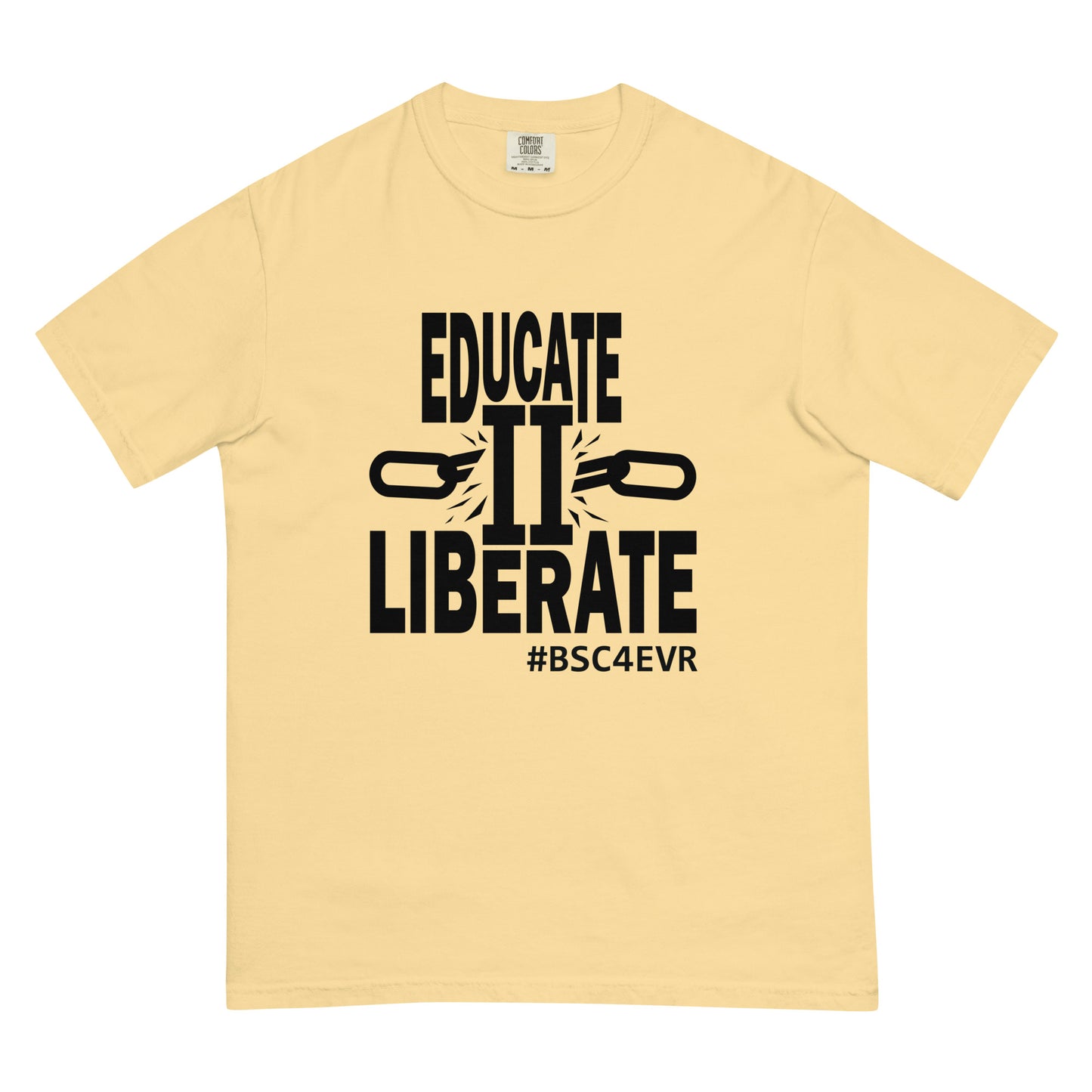 Unisex T-Shirt || Educate 2 Liberate Black Logo