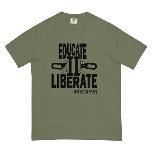 Unisex T-Shirt || Educate 2 Liberate Black Logo